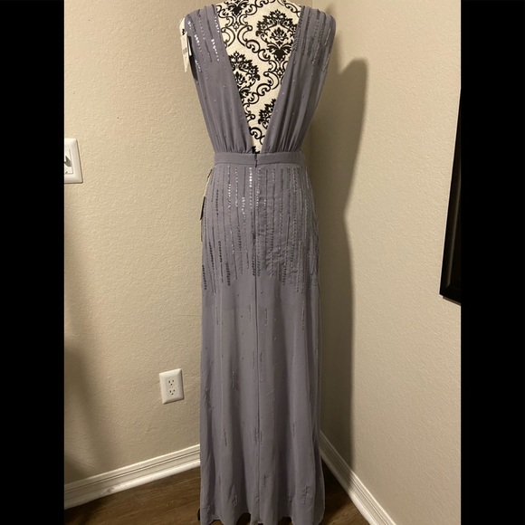 Plunging Sequin Beaded Maxi Dress - Picture 6 of 8